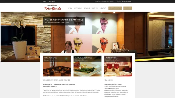 Website Screenshot: Bierhäusle Hotel-Restaurant - Hotel Restaurant Bierhäusle *** | Ihr 3 Sterne Hotel in Freiburg - Date: 2023-06-16 10:11:20