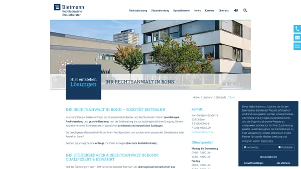 Website Screenshot: Sozietät Bietmann - Ihr Rechtsanwalt in Bonn | Anwaltskanzlei | Sozietät Bietmann - Date: 2023-06-20 10:41:51