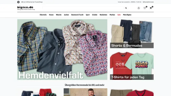 Website Screenshot: prima retail GmbH bigtex.de - Übergrößen Herrenmode » XXL Online Shop für große Größen | bigtex - Date: 2023-06-16 10:11:20