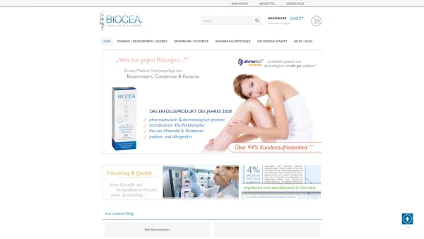 Website Screenshot: BIOCEA Eine Marke der MEDIVIS Pharma & Medikosmetik - BIOCEA® - nachhaltige Medikosmetik - Date: 2023-06-16 10:11:20