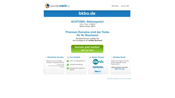Website Screenshot: bk Beratung + Kommunikation GmbH - bkbo.de jetzt kaufen! - Date: 2023-06-16 10:11:23