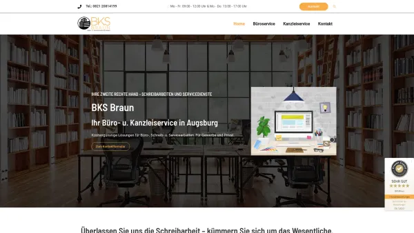 Website Screenshot: Büro u. Kanzleiservice Braun - BKS Braun | Ihr Büroservice u. Kanzleiservice in Augsburg - Date: 2023-06-20 10:41:51