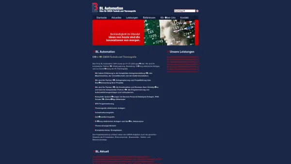 Website Screenshot: BL-Automation GbR Büro für EMSR-Technik und Thermografie - BL Automation - B�ro f�r EMSR-Technik und Thermografie - Date: 2023-06-16 10:11:23