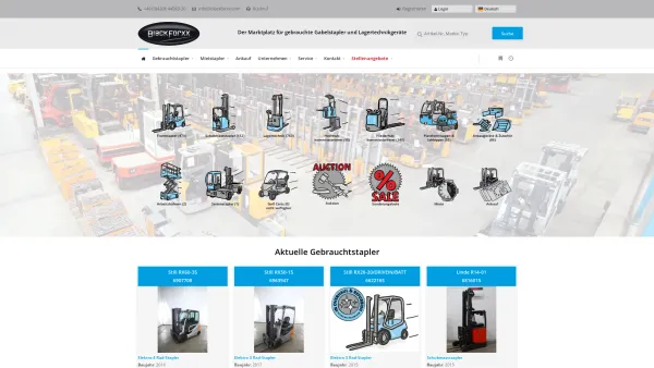 Website Screenshot: BlackForxx GmbH - Blackforxx Gebrauchtstapler & Mietstapler: ✓Stapler ✓Gabelstapler ✓Lagertechnik ✓Kaufen ✓Miete ✓Vermietung - Date: 2023-06-16 10:11:23