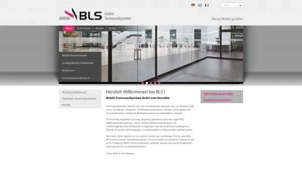 Website Screenshot: BLS mobile Trennwandsysteme GmbH & Co. KG - bls-mobile - Date: 2023-06-16 10:11:23