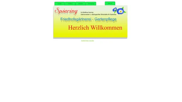 Website Screenshot: Blumen Spiering -  Floristik und  Friedhofsgärtnerei in Bergedorf - Inh. Matthias Henning - Index Page 1. - Date: 2023-06-16 10:11:23