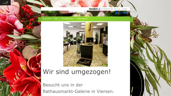 Website Screenshot: Blumeninsel Eichstädt Blumen und Pflanzen Fleuropservice - Blumeninsel Eichstädt - Ihr Hochzeitsflorist in Viersen - Date: 2023-06-16 10:11:23