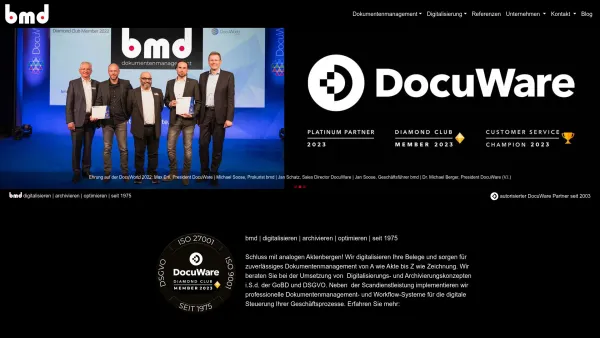 Website Screenshot: bmd GmbH Mikrofilm & Digitale Datentechnik - bmd, digitalisieren | archivieren | optimieren - Date: 2023-06-16 10:11:23