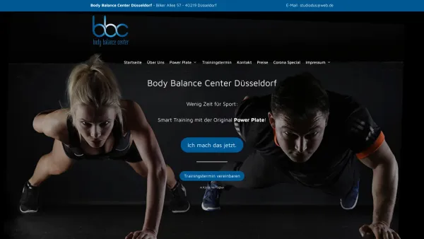 Website Screenshot: Body Balance Center Düsseldorf - Body Balance Center – Personal Training mit der Original Power Plate und der Xbody EMS Technologie - Date: 2023-06-16 10:11:23