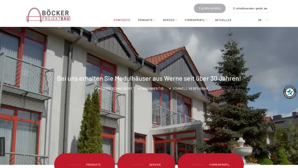 Website Screenshot: Alfons Böcker GmbH Pavillon-Systembau und Großküchentechnik - Modulares Bauen, Wohnen, Arbeiten - BÖCKER Projektbau Werne - Date: 2023-06-16 10:11:23