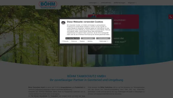 Website Screenshot: Böhm Tankschutz GmbH - Böhm GmbH - Böhm GmbH Tankschutz | Ihr Fachbetrieb für Tankschutz - Date: 2023-06-16 10:11:23