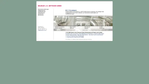 Website Screenshot: Wilhelm J. H. Böttcher GmbH -  Technische Isolierungen - Technische Isolierung Schiffsisolierung Abgas-, Kälteisolierung Hamburg - Date: 2023-06-16 10:11:23
