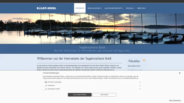 Website Screenshot: Boldt Segel Bekleidung und Ausrüstung - Segelmacherei Boldt - Startseite - Date: 2023-06-16 10:11:23
