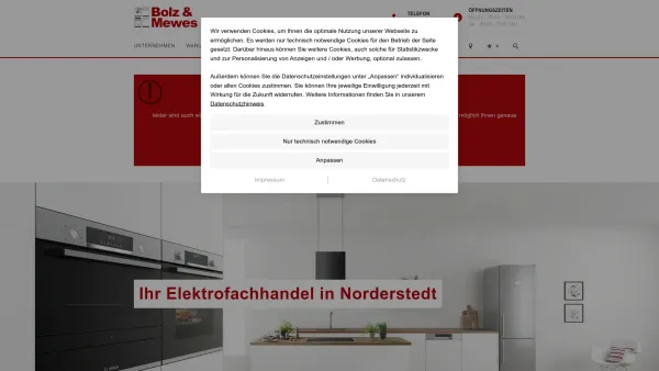 Website Screenshot: Bolz & Mewes oHG - Hausgeräte & Elektrogeräte aus Norderstedt - Bolz & Mewes - Date: 2023-06-16 10:11:23