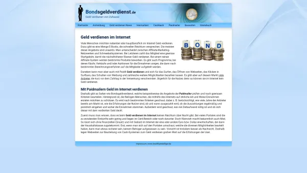 Website Screenshot: Bondsgeldverdienst.de - Geld verdienen im Internet mit Heimarbeit - Date: 2023-06-16 10:11:23