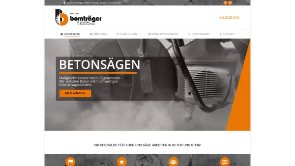 Website Screenshot: Markus Bornträger GmbH -  Wir schneiden in Beton  und Stein - ➤ Seit 1957 - Betonbohren - Betonsägen ★ Bornträger - Date: 2023-06-16 10:11:26