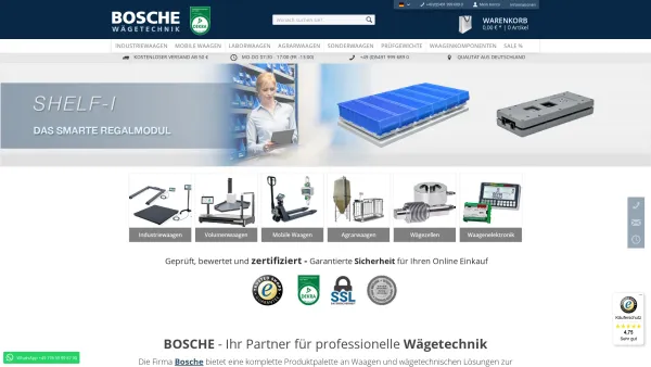 Website Screenshot: Bosche Wiegetechnik - BOSCHE Wägetechnik | Waagenhersteller, Waagenbau, Waagenhandel - Date: 2023-06-16 10:11:26