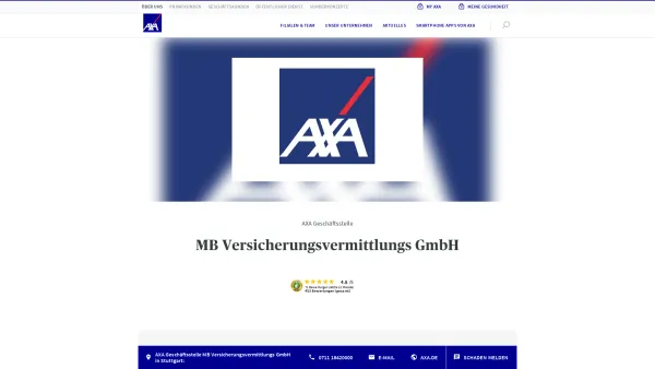 Website Screenshot: AXA Generalvertretung Bosnjak & Team - AXA Stuttgart MB Versicherungsvermittlungs GmbH | Für Sie da! - Date: 2023-06-16 10:11:26