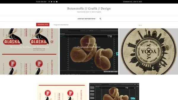 Website Screenshot: BOTENSTOFFE /// Grafik // Design - Botenstoffe /// Grafik // Design - Inspirierende Ideen für deine Projekte - Date: 2023-06-16 10:11:26