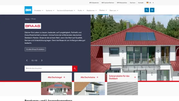 Website Screenshot: Lafarge Dachsysteme GmbH Marke: Braas -  Alles  gut bedacht BRAAS - Braas | BMI Deutschland - Date: 2023-06-16 10:11:26