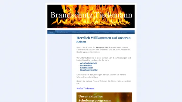 Website Screenshot: Brandschutz Tiedemann - Brandschutz Tiedemann - Home - Date: 2023-06-16 10:11:26
