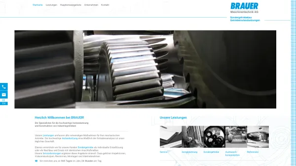 Website Screenshot: BRAUER Maschinentechnik AG - Hochwertige Instandsetzung und Konstruktion von Industriegetrieben | BRAUER Maschinentechnik AG - Date: 2023-06-16 10:11:26
