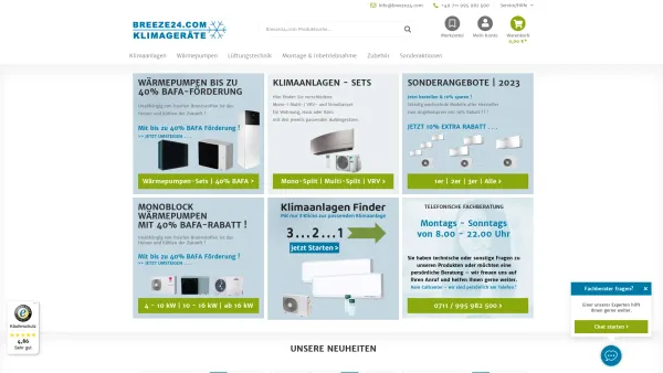 Website Screenshot: MT Elektro und Kältetechnik GmbH - Breeze24.com - Ihr Klimatechnik-Onlineshop | Breeze24.com - Date: 2023-06-16 10:11:26