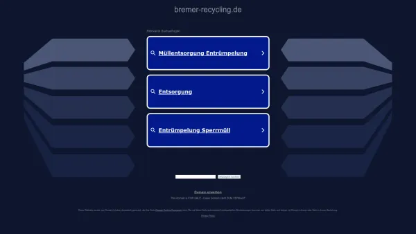 Website Screenshot: Bremer Recycling GmbH & Co. KG - bremer-recycling.de - Diese Website steht zum Verkauf! - Informationen zum Thema bremer recycling. - Date: 2023-06-16 10:11:26