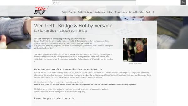 Website Screenshot: Bridge- u. Hobby-Versand · Inge Plein -  Bridge - Das weltweit bekannte Kartenspiel - Spielkarten-Shop: Bridge und mehr - Viertreff Spielkarten - Date: 2023-06-16 10:11:26
