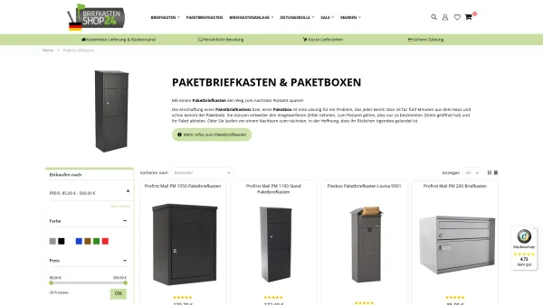 Website Screenshot: Briefkastenshop24 Deutschland By Catch & Buy GmbH - Paket-Briefkasten online kaufen | Briefkastenshop24 | Preis: 85,00 € - 560,00 € - Date: 2023-06-20 10:41:51