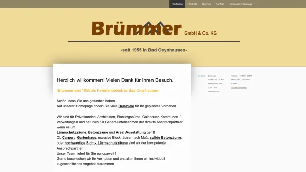 Website Screenshot: Brümmer GmbH & Co. KG -  Holz und Häuser - Blockhaus Sicht-, Lärmschutzzaun Carport - Brümmer Bad Oeynhausen - Date: 2023-06-16 10:11:26