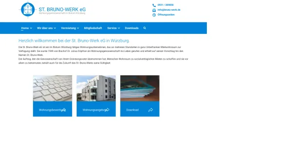 Website Screenshot: St. Bruno-Werk · Fränkische Wohnungsgenossenschaft in Würzburg eG - Bruno Werk 2023 – Home - Date: 2023-06-16 10:11:29