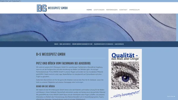 Website Screenshot: B + S Bau und Putz GmbH - B+S Weissputz GmbH, Neusäß - Date: 2023-06-16 10:11:29