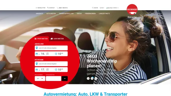 Website Screenshot: Buchbinder Autovermietung Karlsruhe - Autovermietung: Auto, LKW & Transporter mieten|Buchbinder - Date: 2023-06-16 10:11:29