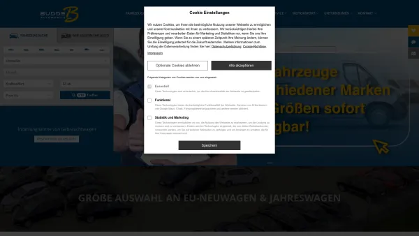 Website Screenshot: Budde Automobile GmbH - EU-Neuwagen & Jahreswagen ▷ Budde Automobile in NRW - Date: 2023-06-16 10:11:29