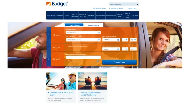 Website Screenshot: Budget Autovermietung -  Hamburg-Airport Mietwagenzentrum - Günstige Transportervermietung und Autovermietung | Budget - - Date: 2023-06-16 10:11:29