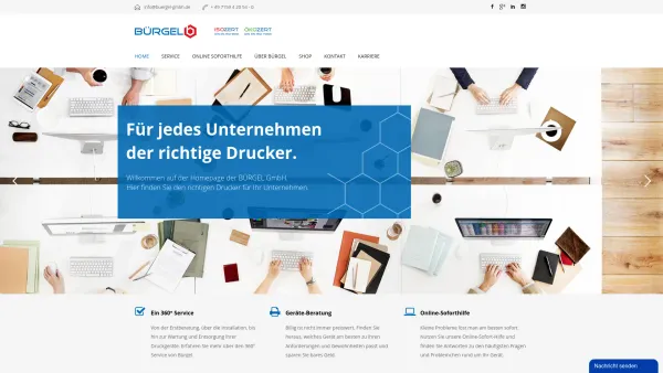 Website Screenshot: Bürgel GmbH - Bürgel GmbH – Für jedes Unternehmen der richtige Drucker - Date: 2023-06-16 10:11:29