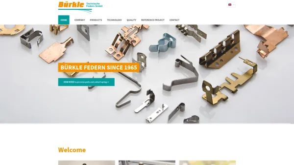 Website Screenshot: Bürkle Reinhold Technische Federn GmbH - Home - Bürkle Technische Federn GmbH - Date: 2023-06-16 10:11:29