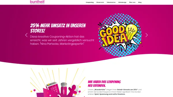 Website Screenshot: buntheit GmbH - Unsere Werbung verzaubert Ihre Kunden - Buntheit - Date: 2023-06-16 10:11:29