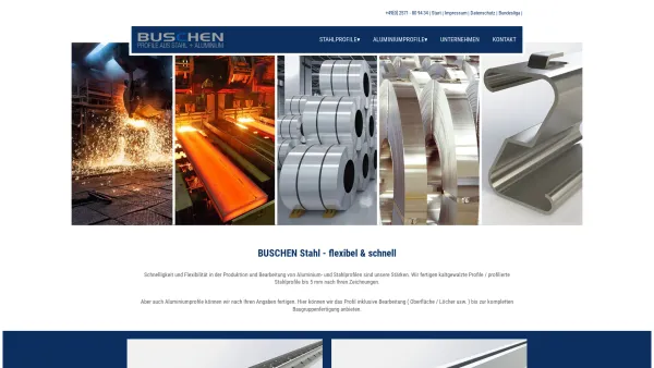 Website Screenshot: Buschen Stahl Profile aus Stahl und Aluminium - Buschen Stahl + Aluminium - kaltgewalzte Profile aus Stahl | Stahlprofile - Date: 2023-06-16 10:11:29