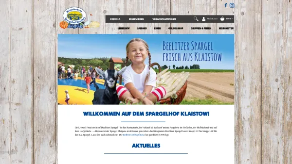 Website Screenshot: Buschmann & Winkelmann Spargelhof Klaistow -  Wir haben, was gut ist! - Wir haben wieder geöffnet! | Spargelhof Klaistow - Date: 2023-06-16 10:11:29