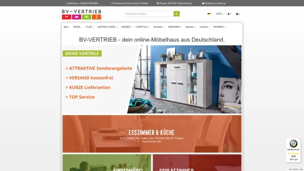 Website Screenshot: bv GmbH - BV-VERTRIEB - dein online-Möbelhaus - Date: 2023-06-20 10:41:53