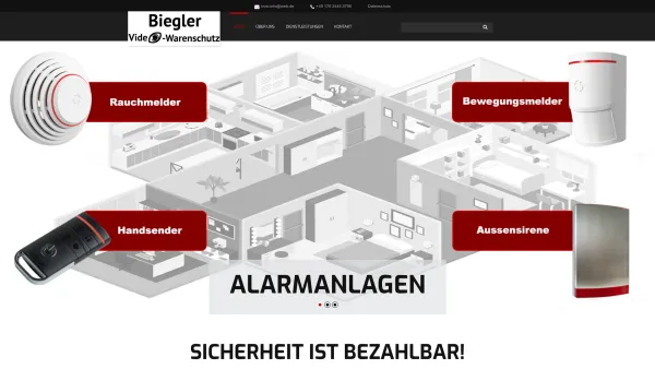 Website Screenshot: Biegler Video Warenschutz - Home - Date: 2023-06-16 10:11:29