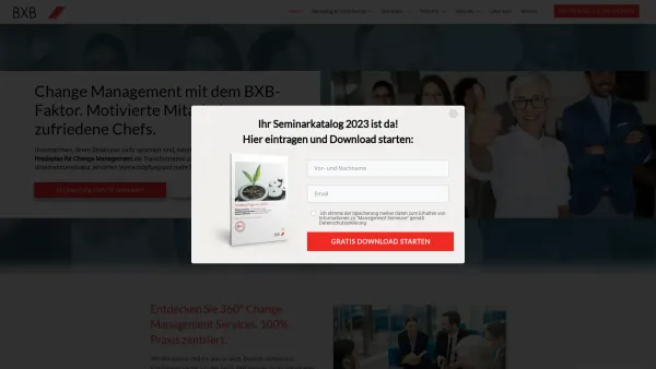 Website Screenshot: BXB Managementzentrum der Wirtschaft GmbH - BXB Change Management, Kata, Lean, Inside Sales - Date: 2023-06-20 10:41:53