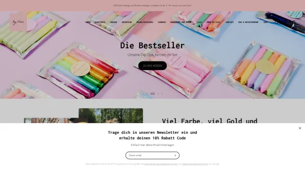 Website Screenshot: by Vivi - Karte mit Armband | wunderschöne DipDye Kerzen | einzigartiger Schmuck – byvivi - Date: 2023-06-20 10:41:53