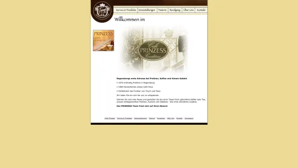 Website Screenshot: PRINZESS Confiserie Café - ~ CAFE PRINZESS - Willkommen ~ - Date: 2023-06-16 10:11:29