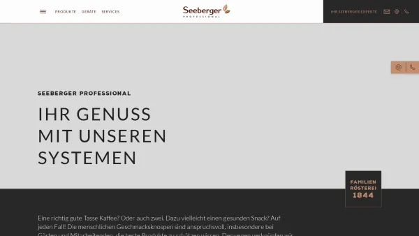 Website Screenshot: Café Bar (Deutschland) GmbH - Startseite - Seeberger Professional - Date: 2023-06-16 10:11:29