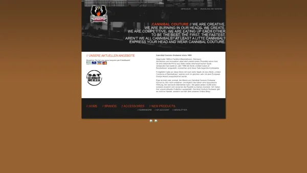 Website Screenshot: CANNIBAL COUTURE CLUBWEAR - cannibal couture clubwear   // WELCOME - Date: 2023-06-16 10:11:32