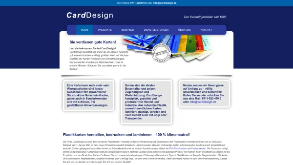 Website Screenshot: CardDesign Heinrich Längerer -  ...the card  company - Plastikkarten Hersteller & Plastikkarten bedrucken | CardDesign - Date: 2023-06-16 10:11:32
