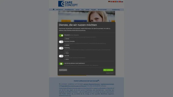 Website Screenshot: Care Concept Versicherungsmakler AG - Care Concept AG • Auslandskrankenversicherung • Auslandskrankenversicherung / Reiseversicherung - Date: 2023-06-16 10:11:32